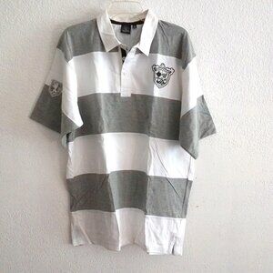 Burnside Men T-shirt, white and gray stripe
